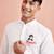 men's white cotton kurta hanuman print festive