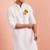 men's white cotton kurta hanuman jayanti print 