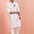men's white cotton kurta hanuman print festive