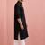 black cotton kurta set with shri ram front design