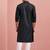 black cotton kurta set with shri ram front design