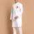 white cotton kurta set with shri ram printed work