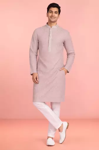 Creation cotton sequin embroidered kurta set with pyjama for men | onion | wedding special
