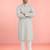 mint green rayon mens kurta with printed design