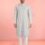 mint green rayon mens kurta with printed design