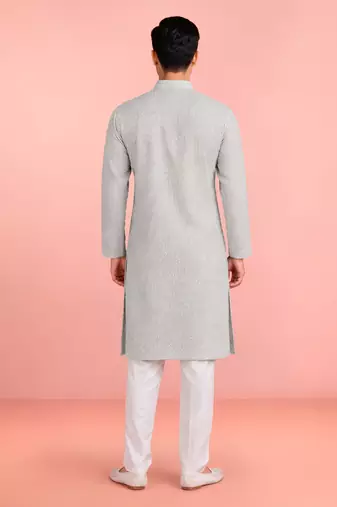 mint green rayon mens kurta with printed design
