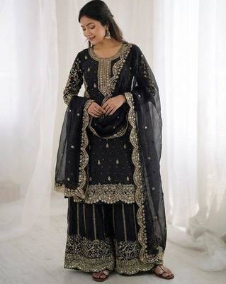 black designer sharara suit 2