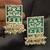 Green meenakari indo western earrings set