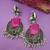 Ruby cz stones beautiful brass earrings set