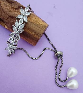 victorian cz adjustable bracelet silver 1