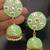Mint green pink meenakari jhumki earrings set