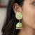 Mint green pink meenakari jhumki earrings set