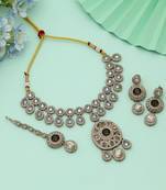 mehandi green kundan necklace set bridal style