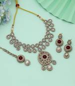 red kundan royal wedding necklace set 