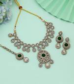 green kundan necklace set festive traditional 