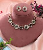 maroon green kundan necklace set dual tone bridal