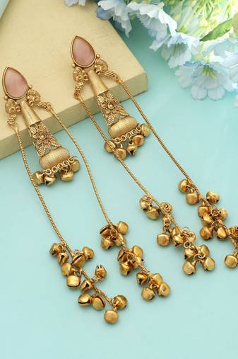 Pink Long Kasmiri Earrings Feminine Style