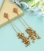 Grey Long Kasmiri Earrings Minimal Style