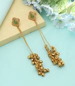 Firozi Long Kasmiri Earrings Festive Style