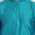 Elegant men's raw silk kurta with pants stitched in turquoise color