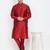 Elegant men's raw silk kurta with pants stitched maroon color