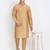 Elegant men's raw silk kurta with pants stitched golden color