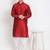 Men's raw silk maroon kurta with cotton pant set