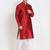 Men's raw silk maroon kurta with cotton pant set