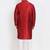 Men's raw silk maroon kurta with cotton pant set