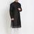 Men's raw silk black kurta with cotton pant set