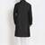 Men's raw silk black kurta with cotton pant set