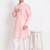 Men's raw silk pink kurta with cotton pant set