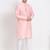 Men's raw silk pink kurta with cotton pant set