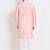 Men's raw silk pink kurta with cotton pant set