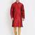 Men's raw silk maroon kurta with gold churidar set