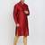 Men's raw silk maroon kurta with gold churidar set
