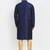 Men's raw silk navy blue kurta with gold churidar set