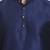 Men's raw silk navy blue kurta with gold churidar set