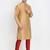 Men's raw silk golden kurta with maroon pant set