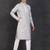 Men's light grey cotton kurta with pant set