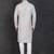 Men's light grey cotton kurta with pant set