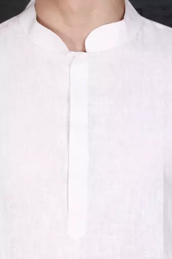 Men's pure white cotton kurta with pant set