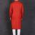 Men's red cotton kurta with pant set