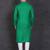 Men's green cotton kurta with pant set
