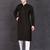 Men's black rayon kurta with pant set