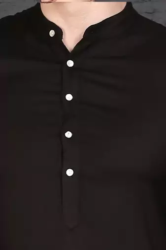 Men's black rayon kurta with pant set