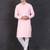 Men's pink cotton kurta with pant set