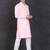 Men's pink cotton kurta with pant set