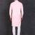 Men's pink cotton kurta with pant set