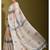 Floral digital print zari cotton lilen  saree with multicolored cotton tussle at pallu
